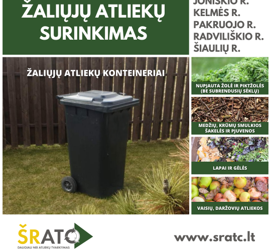 Prasideda žaliųjų (biologiškai skaidžių) atliekų surinkimas